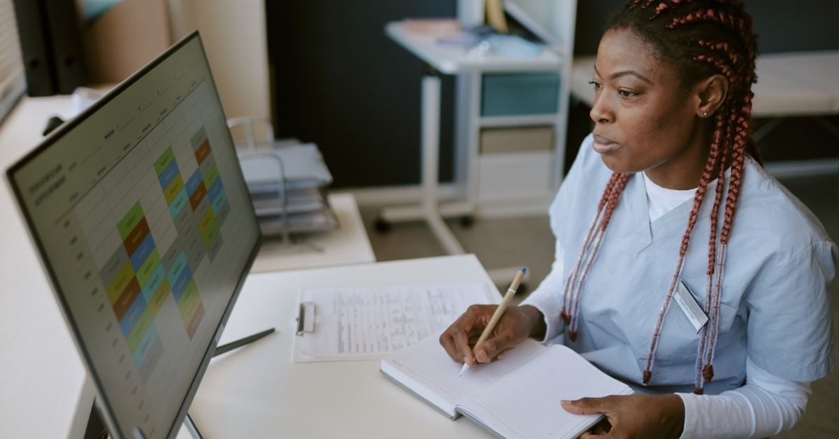 healthcare worker notepad