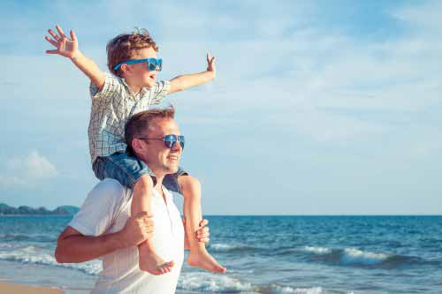 Family at the beach